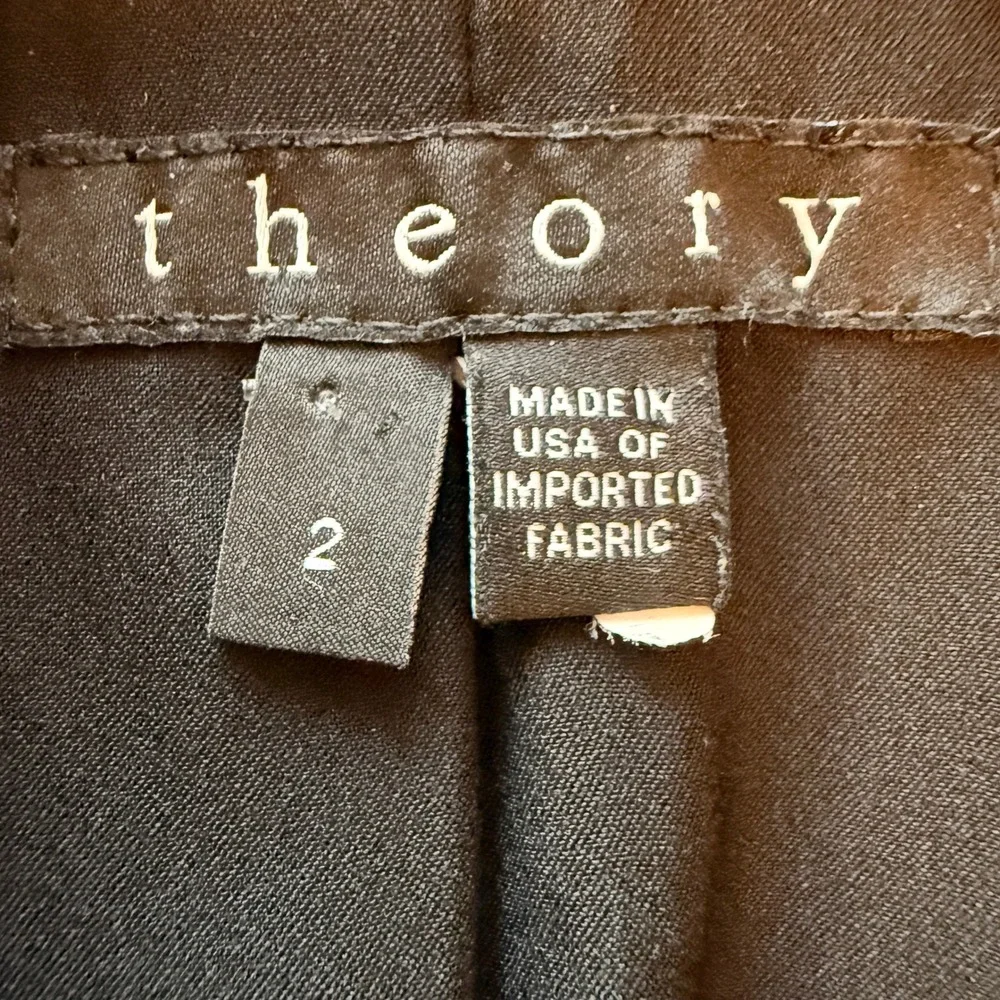 Theory Admiral Crepe Blazer Womens 2 Black Single Button Peak Lapel Tailored
